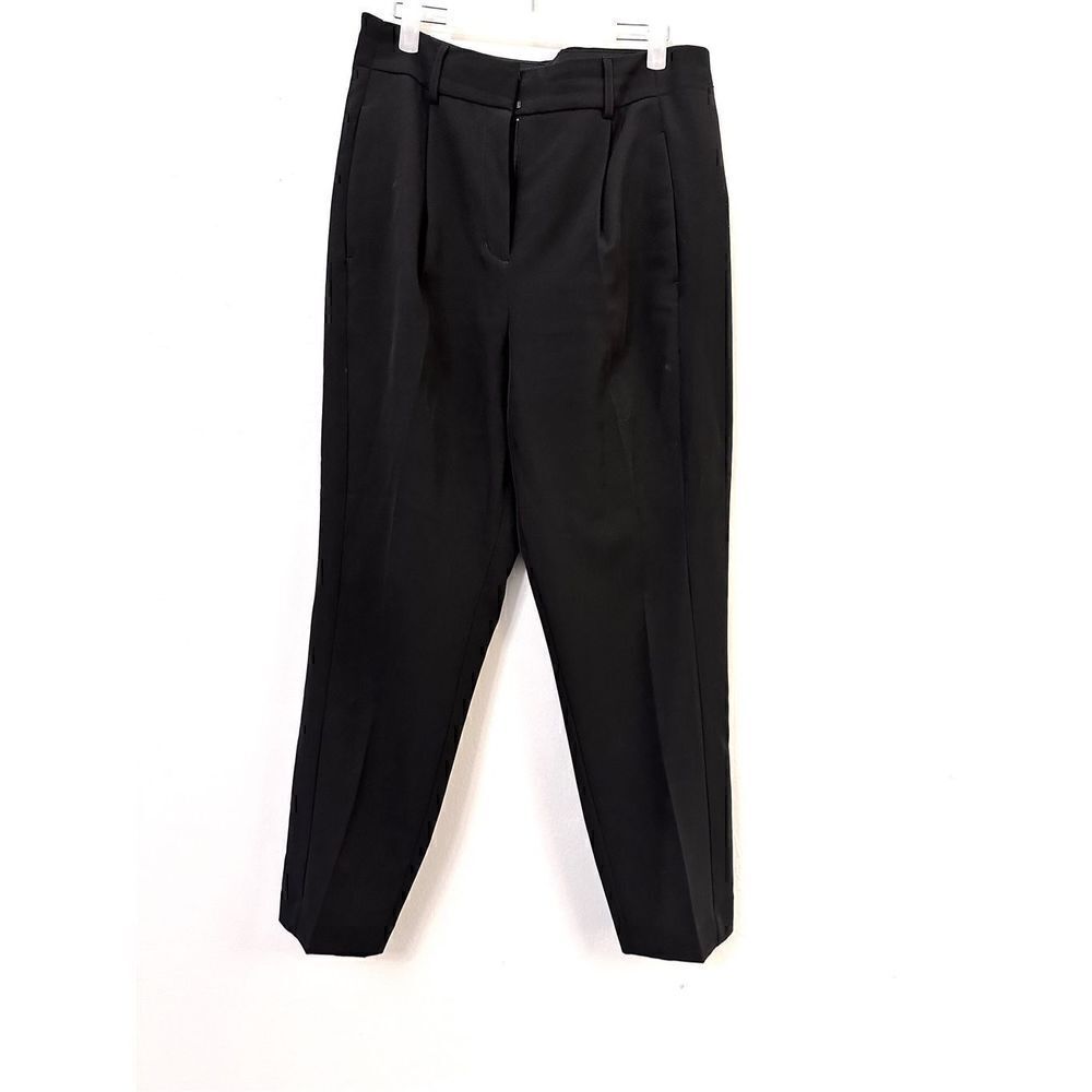 Express Pleated Front Pocket Straight Leg Career Work Dress Pants Black Size 10R